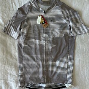 Specialized Men's Striped Gray Rash Guard